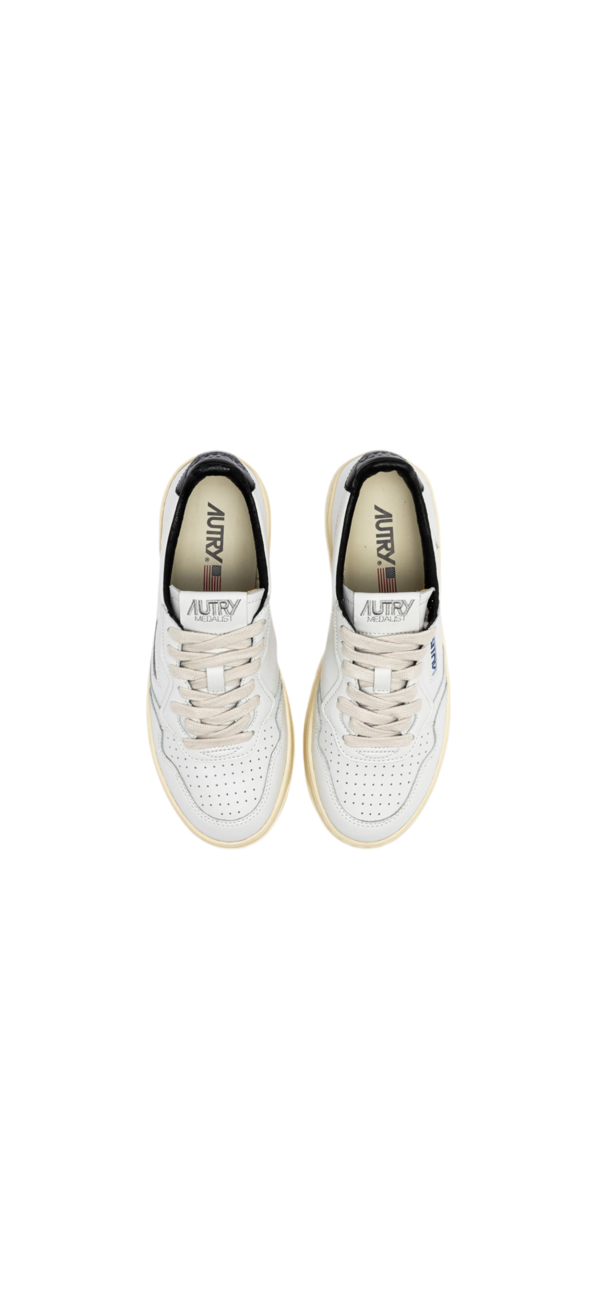 AUTRY SNEAKERS
SNEAKERS MEDALIST LOW IN PELLE BIANCA E NERA CON LETTERING
