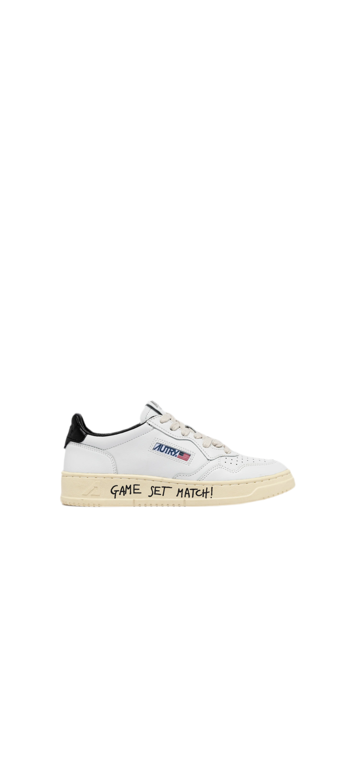AUTRY SNEAKERS
SNEAKERS MEDALIST LOW IN PELLE BIANCA E NERA CON LETTERING