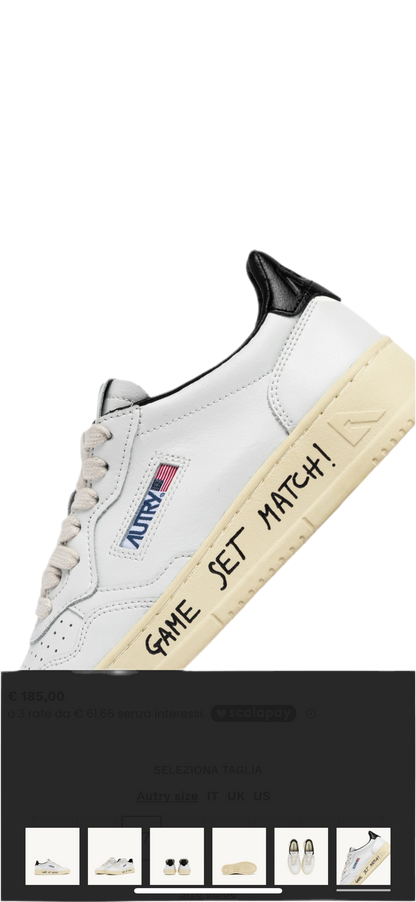 AUTRY SNEAKERS
SNEAKERS MEDALIST LOW IN PELLE BIANCA E NERA CON LETTERING